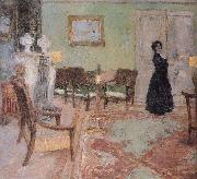 Edouard Vuillard The woman standing in the living room oil painting